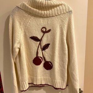 🍒 Anthropologie, Maeve Cherry Cardigan Sweater, Like New 🍒